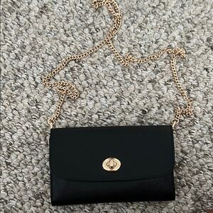 Coach Black Crossbody Bag with Gold Chain